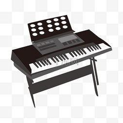 乐器黑色图片_黑色立体电子琴