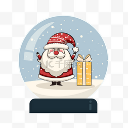 圣诞水晶球水晶球图片_圣诞水晶球可爱圣诞老人礼物元素