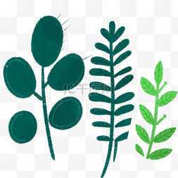 绿色的的卡通枝叶植物