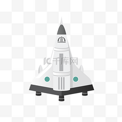 卡通太空火箭插画图片_简约手绘风清新太空飞船元素
