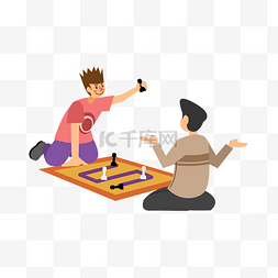 玩下棋游戏图片_玩桌游的男孩