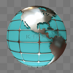 球体科技图片_银色包裹科技地球
