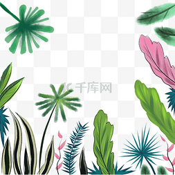 水彩植物边框装饰画