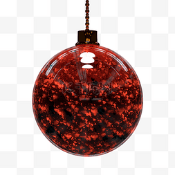 3d深红色的光效圣诞球