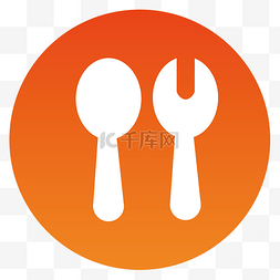 美食app图片_渐变面性美食餐饮APP勺子图标
