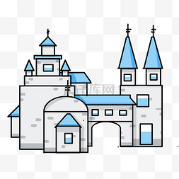白色城堡卡通建筑