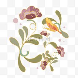 刺绣花卉纹