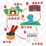 长沙卡通趣味旅游地标路线