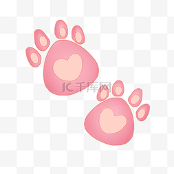 申爪子的猫图片_粉色爱心爪子印