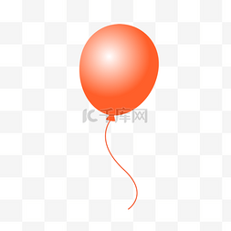 简单卡通橙红色气球
