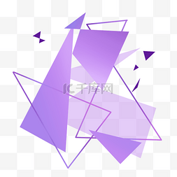 几何三角图形图片_粉紫渐变彩色不规则装饰图形