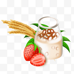 水果燕麦图片_草莓燕麦酸奶