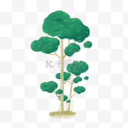简洁卡通树图片_可爱绿色树木装饰