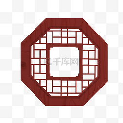 中式复古窗户图片_中式红色窗户