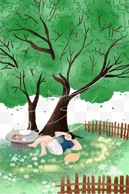 在树下看书的女孩图片_树下乘凉女孩草地