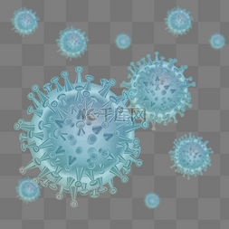 病毒图片_蓝色科技风冠状病毒
