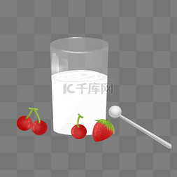 白色草莓酸奶