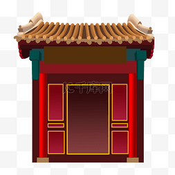 古建筑门头图片_红色的古建筑门头