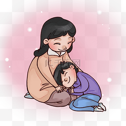 唤醒记忆图片_依偎亲子温馨场景母亲节母爱png素