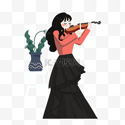 小提琴女孩花瓶