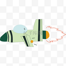绿色卡通太空飞船图标