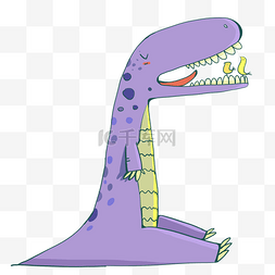 紫色的恐龙图片_吃小鸟的紫色恐龙