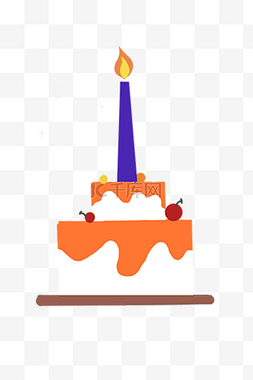 生日蛋糕手绘插画