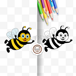黄色飞翔的蜜蜂图片_honeybee clipart black and white 飞翔的可