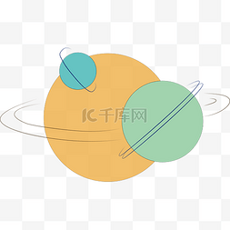 卡通装饰小图标图片_扁平风的卡通组合星球图标