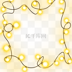 黄色灯泡圣诞节边框