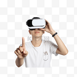 宇宙图片_穿戴VR眼镜人像