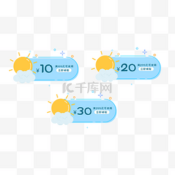 卡通优惠券标签图片_小清新卡通优惠券