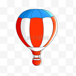 红蓝色的卡通热气球