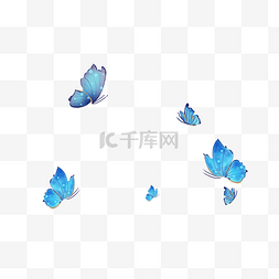 蝴蝶喜字素材图片_蓝色蝴蝶