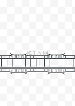 多边形花底纹图片_中式长廊桥