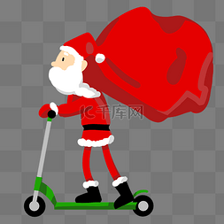 圣诞老人滑滑板送礼物