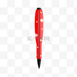 红色的画笔图片_红色圆形画笔插画
