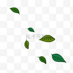 绿色清新活力图片_漂浮的树叶
