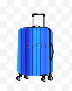 蓝色拉杆箱图片_蓝色的行李箱