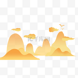 中国风金色花纹图片_金色山云纹理