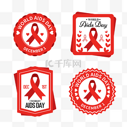 红色宣传丝带图片_world aids day广告宣传徽章