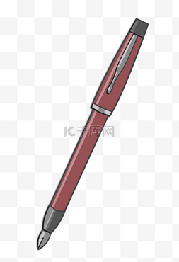 红色的钢笔图片_红色的钢笔插画