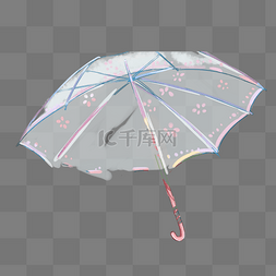 下红雨伞图片_一个漂亮的透明雨伞