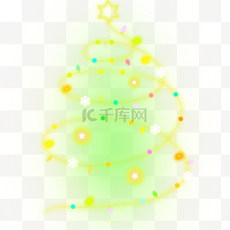 圣诞节圣诞树彩色树状灯串