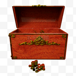 红木金币宝箱