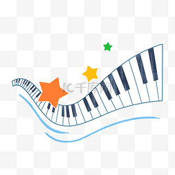 钢琴键路图片_弹奏钢琴卡通插画