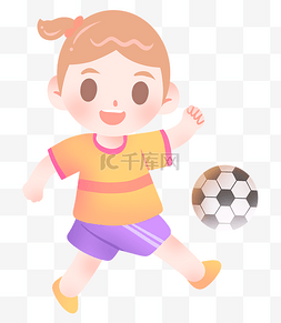 踢足球的小女孩图片_踢足球的小女孩