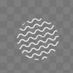白色曲折创意波纹元素