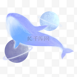 蓝色游泳鲸鱼