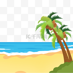 夏季海滩素描背景图片_海滩沙滩